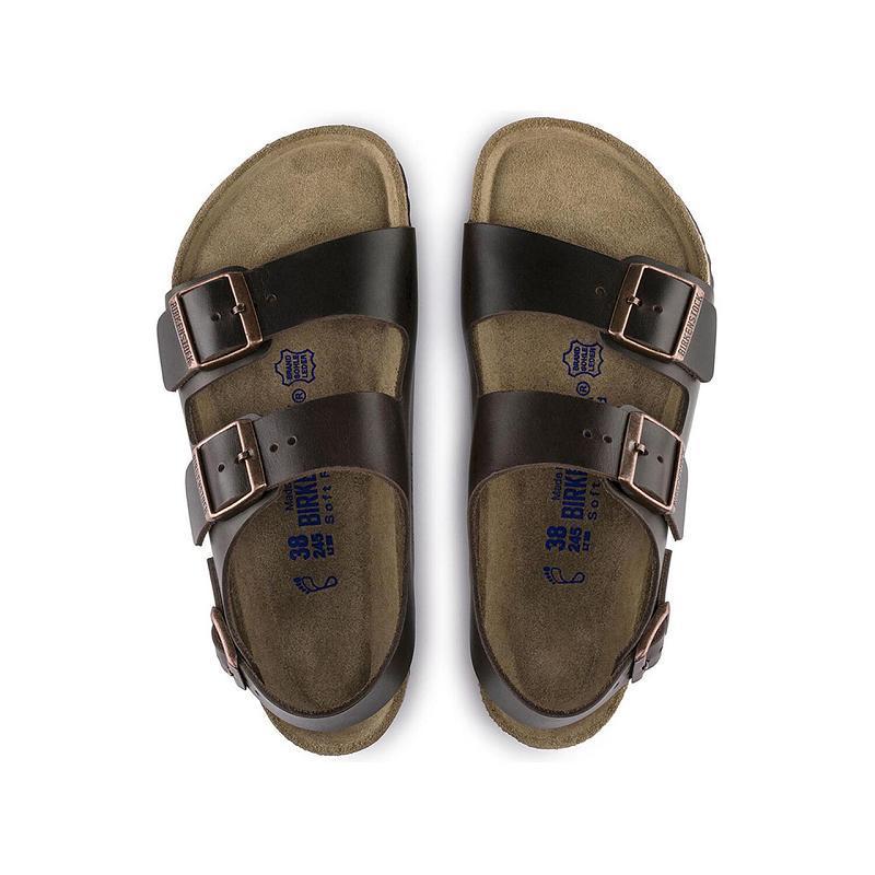 Birkenstock Soft Footbed Brown Amalfi Læder Milano Herre Brune | DK 226XYU